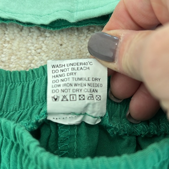 Fixmatti Green Cotton Colorblock Button Up Shirt and Shorts Set - Picture 11 of 15